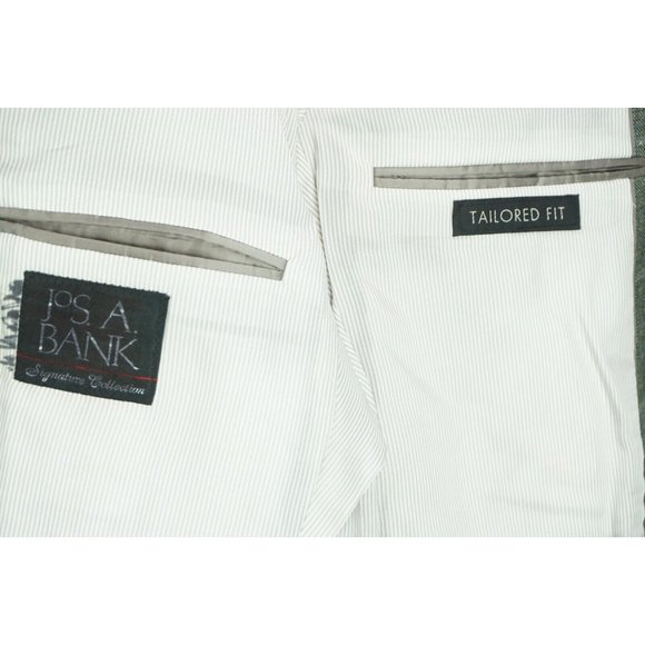 Jos A Bank Signature Collection Tailored Fit Silk Linen Gray Plaid Sport Coat 42 - Picture 7 of 8